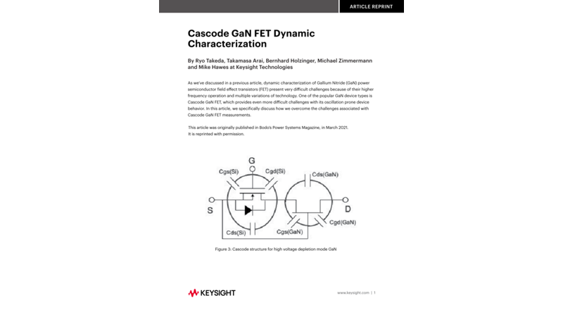 Cascode GaN FET Dynamic Characterization